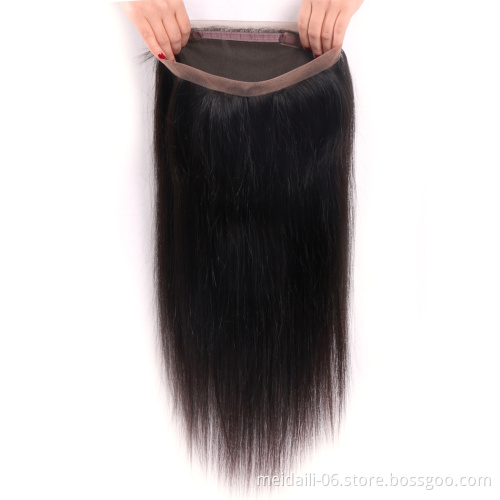 100 cheap human hair straight brazilian frontal 360 lace closure virgin hair front closure 360 degree hair lace frontal closure